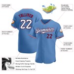 Authentisches Baseballtrikot Custom Blau Hellweiß-Rot Authentisches Baseballtrikot Custom Blau Hellweiß-Rot