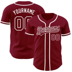 Crimson Jersey Authentic Custom Baseball Crimson-Weiß