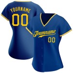 Benutzerdefiniertes gold-weißes Royal Authentic Jersey Baseball Benutzerdefiniertes gold-weißes Royal Authentic Jersey Baseball