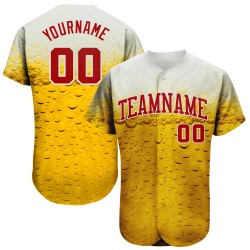 Design Bier Authentische Blase Muster 3D Jersey Custom Baseball Von Glas In