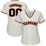Creme Schwarz-Orange Baseball Custom Jersey