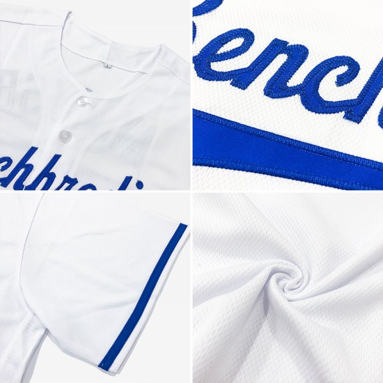 Weißes Royal Authentic Jersey Custom Baseball Weißes Royal Authentic Jersey Custom Baseball