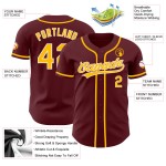Gold-Weiß Burgund Baseball Custom Jersey Authentic Gold-Weiß Burgund Baseball Custom Jersey Authentic