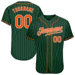 Nadelstreifentrikot Custom Weiß Authentic Baseball Grün Orange-Weiß Nadelstreifentrikot Custom Weiß Authentic Baseball Grün Orange-Weiß