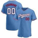 Authentisches Baseballtrikot Custom Blau Hellweiß-Rot Authentisches Baseballtrikot Custom Blau Hellweiß-Rot