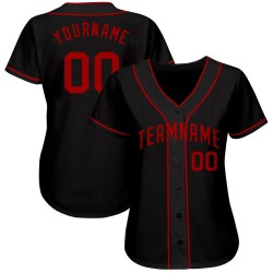 Jersey Custom Schwarz Baseball Authentic Rot