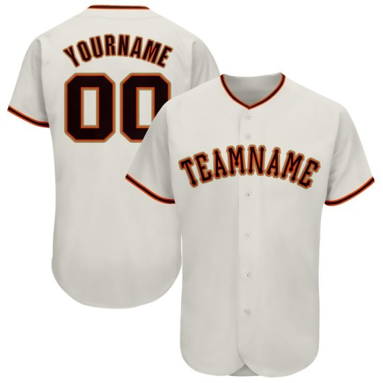 Creme Schwarz-Orange Baseball Custom Jersey Creme Schwarz-Orange Baseball Custom Jersey