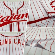 Rot Weiß Jersey Baseball Custom Authentic Nadelstreifen Rot