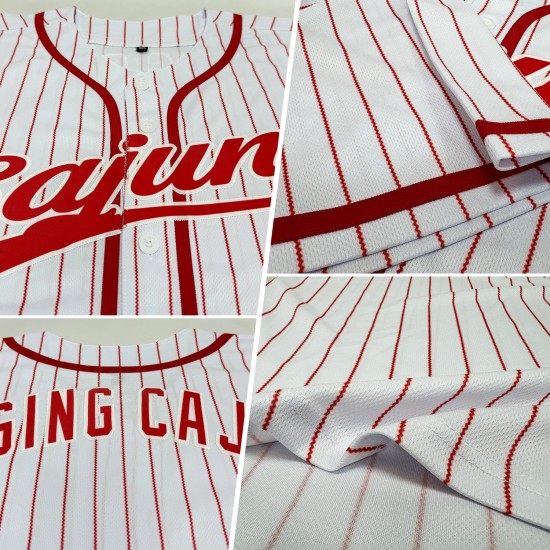 Rot Weiß Jersey Baseball Custom Authentic Nadelstreifen Rot Rot Weiß Jersey Baseball Custom Authentic Nadelstreifen Rot