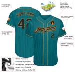Nadelstreifen Schwarz Teal Jersey Gold Baseball Authentic Schwarz-Old Custom Nadelstreifen Schwarz Teal Jersey Gold Baseball Authentic Schwarz-Old Custom