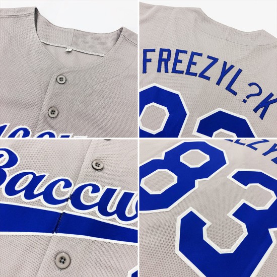 Custom Gray Authentic Baseball Trikot Royal-Rot Custom Gray Authentic Baseball Trikot Royal-Rot