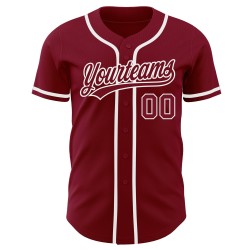 Crimson Jersey Authentic Custom Baseball Crimson-Weiß