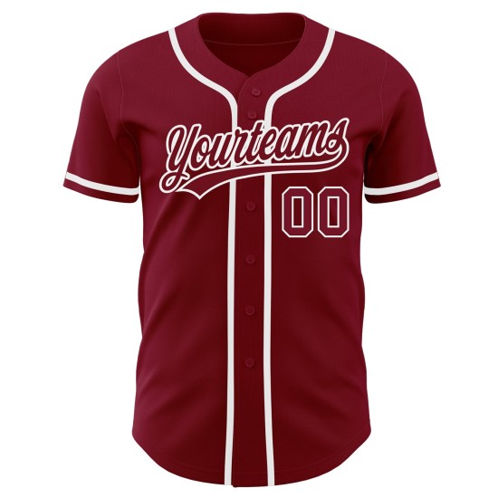 Crimson Jersey Authentic Custom Baseball Crimson-Weiß Crimson Jersey Authentic Custom Baseball Crimson-Weiß