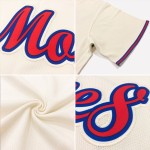 Baseball Custom Rib-Strick Authentic Creme Shirt Jersey Throwback Rot-Schwarz Baseball Custom Rib-Strick Authentic Creme Shirt Jersey Throwback Rot-Schwarz