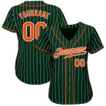 Nadelstreifentrikot Custom Weiß Authentic Baseball Grün Orange-Weiß Nadelstreifentrikot Custom Weiß Authentic Baseball Grün Orange-Weiß
