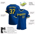 Benutzerdefiniertes gold-weißes Royal Authentic Jersey Baseball Benutzerdefiniertes gold-weißes Royal Authentic Jersey Baseball