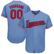 Blau Rot-Marineblau Baseball Light Custom Jersey