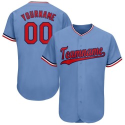 Blau Rot-Marineblau Baseball Light Custom Jersey