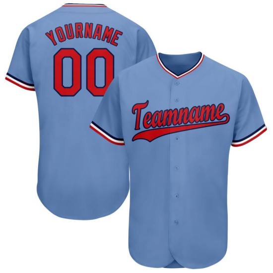 Blau Rot-Marineblau Baseball Light Custom Jersey Blau Rot-Marineblau Baseball Light Custom Jersey
