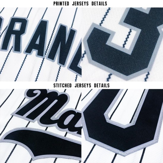 Schwarz Weiß Schwarz-Grau Nadelstreifen Jersey Custom Baseball Schwarz Weiß Schwarz-Grau Nadelstreifen Jersey Custom Baseball