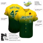 Fade Grün-Weiß Custom Authentic Jersey Gelb Baseball Mode Fade Grün-Weiß Custom Authentic Jersey Gelb Baseball Mode