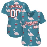 Jersey Custom 3D Baseball Weiß-Rot Authentic Teal Weihnachten