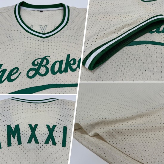 Jersey Grün-Weiß Authentic Baseball Kelly Throwback Custom Cream Jersey Grün-Weiß Authentic Baseball Kelly Throwback Custom Cream