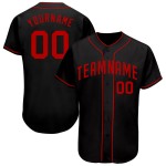 Jersey Custom Schwarz Baseball Authentic Rot Jersey Custom Schwarz Baseball Authentic Rot