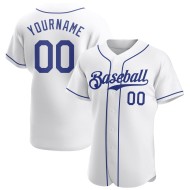 Weißes Royal Authentic Jersey Custom Baseball