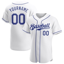 Weißes Royal Authentic Jersey Custom Baseball