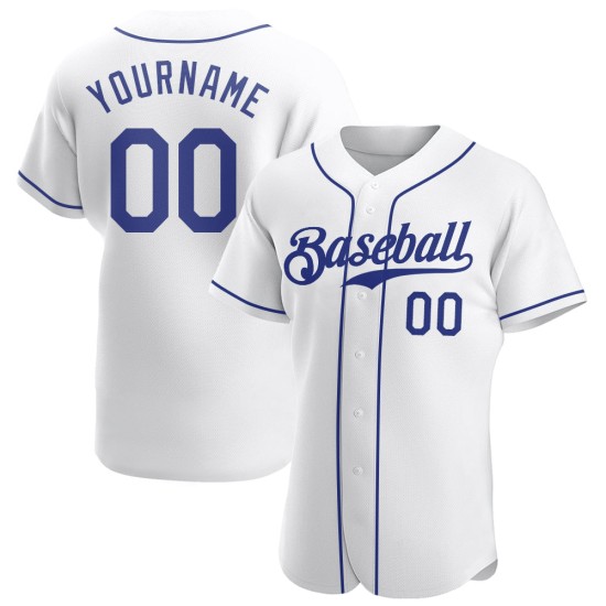 Weißes Royal Authentic Jersey Custom Baseball Weißes Royal Authentic Jersey Custom Baseball
