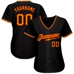 Authentisches gold-rotes Baseballtrikot in Schwarz