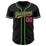 Baseball Grün Authentic Schwarz Pink-Neon Benutzerdefinierte Hot Jersey Baseball Grün Authentic Schwarz Pink-Neon Benutzerdefinierte Hot Jersey