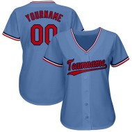 Blau Rot-Marineblau Baseball Light Custom Jersey