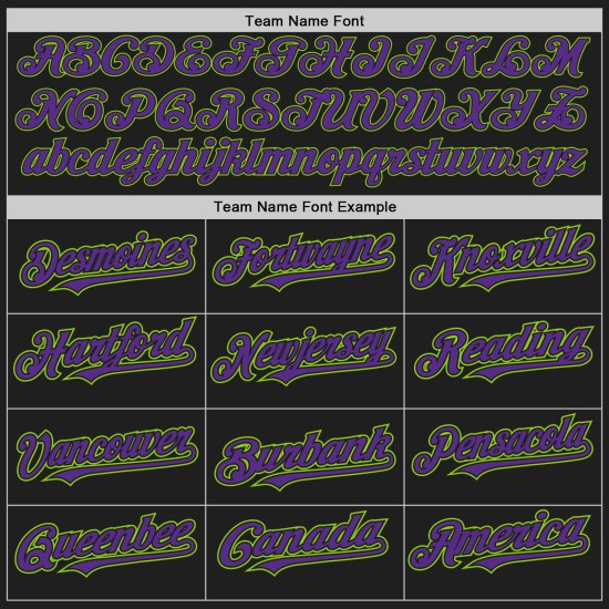 Jersey Authentic Raglan Lila-Neon Ärmel Grün Custom Baseball Schwarz Jersey Authentic Raglan Lila-Neon Ärmel Grün Custom Baseball Schwarz