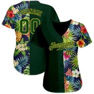 Mit Blumen Ananas Palm Baseball Muster Authentische Jersey Und Muster 3D Tropical Design Custom Blätter