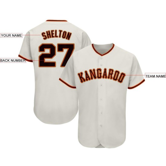 Creme Schwarz-Orange Baseball Custom Jersey Creme Schwarz-Orange Baseball Custom Jersey