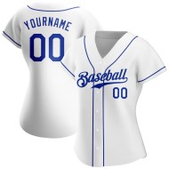 Weißes Royal Authentic Jersey Custom Baseball