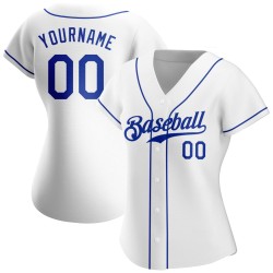 Weißes Royal Authentic Jersey Custom Baseball