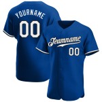 Jersey Weiß-Schwarz Baseball Royal Authentic Custom Jersey Weiß-Schwarz Baseball Royal Authentic Custom