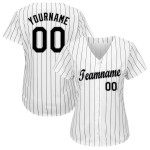 Schwarz Weiß Schwarz-Grau Nadelstreifen Jersey Custom Baseball Schwarz Weiß Schwarz-Grau Nadelstreifen Jersey Custom Baseball