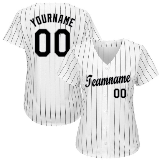 Schwarz Weiß Schwarz-Grau Nadelstreifen Jersey Custom Baseball Schwarz Weiß Schwarz-Grau Nadelstreifen Jersey Custom Baseball