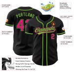 Baseball Grün Authentic Schwarz Pink-Neon Benutzerdefinierte Hot Jersey Baseball Grün Authentic Schwarz Pink-Neon Benutzerdefinierte Hot Jersey