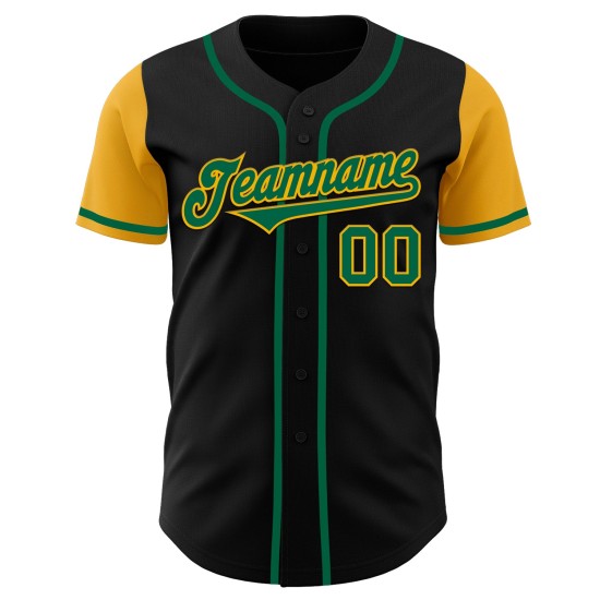 Tone Kelly Two Grün-Gold Schwarz Authentic Custom Jersey Baseball Tone Kelly Two Grün-Gold Schwarz Authentic Custom Jersey Baseball