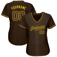 Braun-Gold Baseball Jersey Braun Custom Authentic