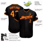 Authentisches gold-rotes Baseballtrikot in Schwarz Authentisches gold-rotes Baseballtrikot in Schwarz
