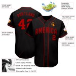 Jersey Custom Schwarz Baseball Authentic Rot Jersey Custom Schwarz Baseball Authentic Rot