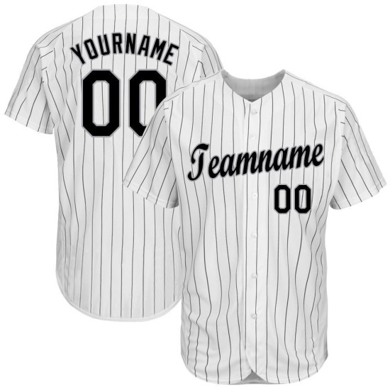 Schwarz Weiß Schwarz-Grau Nadelstreifen Jersey Custom Baseball Schwarz Weiß Schwarz-Grau Nadelstreifen Jersey Custom Baseball