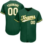 Kelly Jersey Weiß-Gold Baseball Custom Grün Authentic Kelly Jersey Weiß-Gold Baseball Custom Grün Authentic