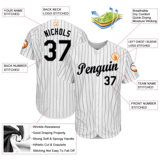 Schwarz Weiß Schwarz-Grau Nadelstreifen Jersey Custom Baseball Schwarz Weiß Schwarz-Grau Nadelstreifen Jersey Custom Baseball